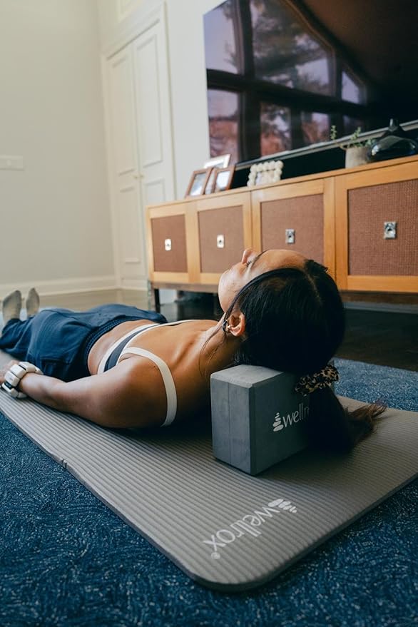 Wellrox Supportive Yoga Block Non-Slip EVA for Yoga, Pilates, Stretching, and Meditation (4"x6"x9")