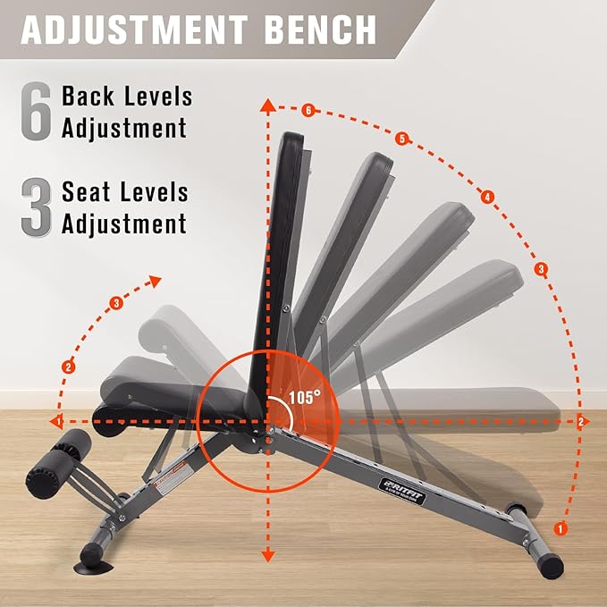 RitFit 2.36'' x 2.36'' Folding Squat Rack for Home Gym, Wall Mounted Squat Rack with Attachments - Space Saving Squat Power Rack