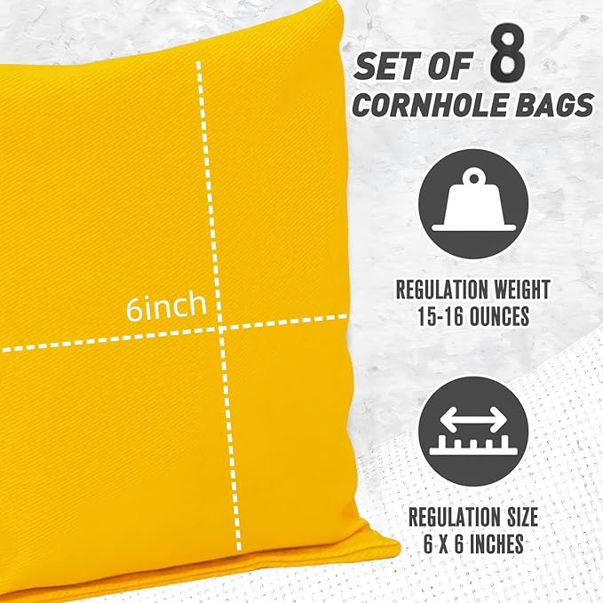 Sandbag Toss Set, Piece Standard Beanbag Set for Tossing Official Professional-Size and Weight Sandbags, Two-Tone All-Weather Sandbag Beanbag Set with Rainproof Carry Bag
