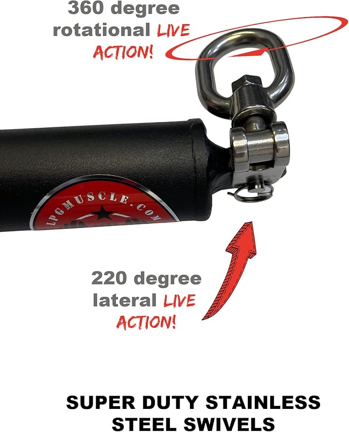 42" Slim Grip 1-1/4" Dual Cable Bar, Dual Hook Straight Bar for Cable Machine, Functional Trainer Straight Bar for Presses, Squats & Rows Gym Cable Attachments Extreme!