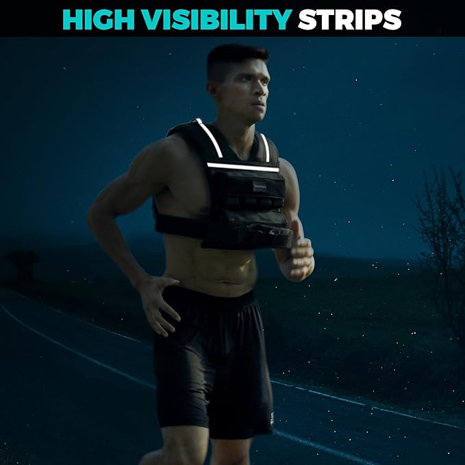 35lb/45lb Weighted Vest Men , Adjustable Rucking Vests for Walking with Reflective Stripe, 1.2" Ultra Thick Shoulder Padding Strength Training Workout Vest for Running GYM Home, Detachable Iron Weights