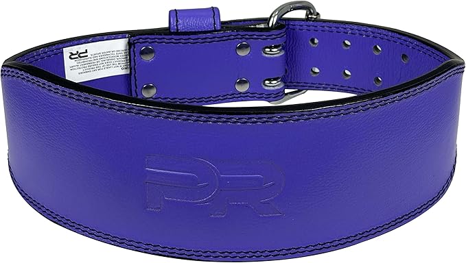 Women's 100% Pure Heritage Full Grain Leather Lifting Belt – Handcrafted with Extra Padding, Double Prong Buckle & Double Stitching (Dark Blue M)