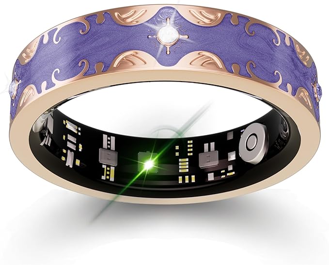 Smart Ring for Women Gift, Fitness & Vital Signs Monitoring, Sleep Tracker/Remote Photography/No Subscription(Purple,8#)
