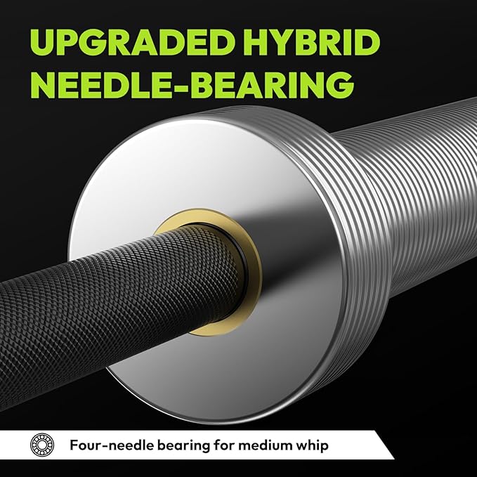Olympic Barbell 4 ft/5 ft/6 ft/6.5ft/7 ft, 2 Inch Straight Womens Bars, Weight Bar for Strength Training, Weightlifting, Squat, Hip Thrust, Bench Press, Deadlift, 500 lb - 1000 lb Capacity