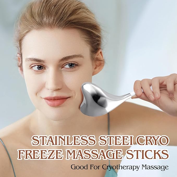 Running man Cryo Sticks for Face - Gua Sha and Massage 2-in-1, Ice Globes-Facial Skin Care Tools for Women, Cold Globes for Facials, Cooling Face Globes