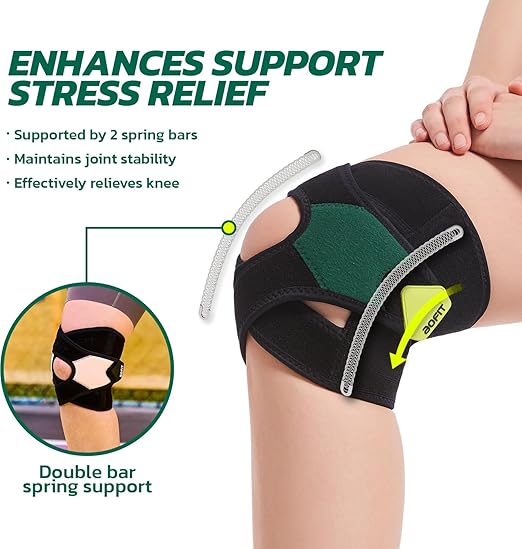 aoFIT Knee Brace for Men Women Knee Pain Meniscus Tear Arthritis Patella Dislocation Best Osteoarthritis Adjustable Compression with Memory Stabilizers for ACL MCL Breathable for Injury Recovery 4XL