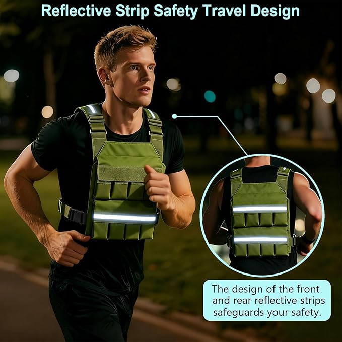 SUNRISING Weight Vest for Men Women，Adjustable Weighted Vests Strength and Endurance Training Fitness Workouts Tactical Running（Excluding Lead Blocks）