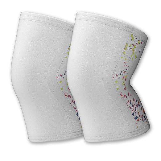 aoFIT Knee Brace for Women Men (1 Pair) 5mm Neoprene Knee Compression Sleeve Knee Support, Non-Slip Braces for Training & Fitness, Weightlifting, Marble Bloom XX-Large
