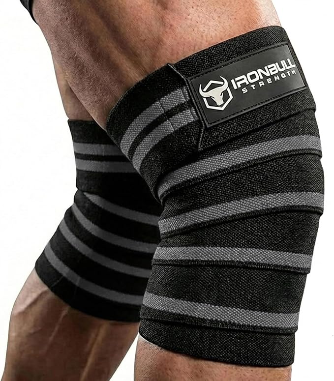 Knee Wraps for Weightlifting - 80" Elastic Knee Straps for Squats and Weight Lifting - Lifting Knee Wraps for Strength & Compression Wrap - Knee Support for Squatting, Powerlifting, Gym