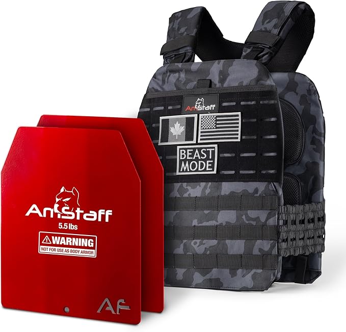 Amstaff Tactical Weighted Vest - Adjustable Weight Vests - Versatile Wearable Vest for Fitness Workouts, Strength and Endurance Training, Running