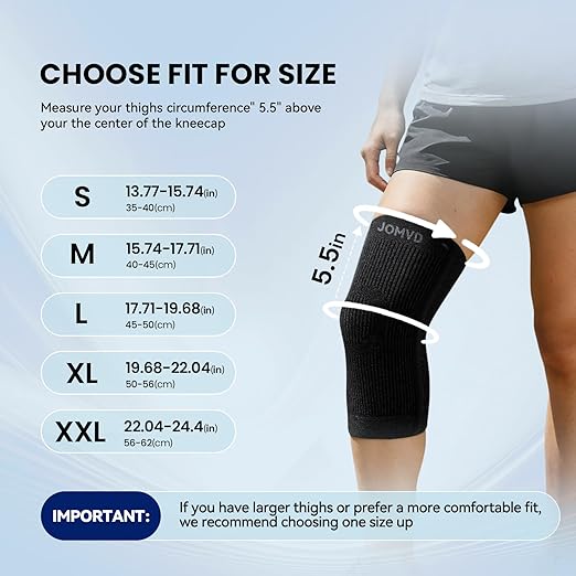 JOMVD Knee Compression Sleeve for Men & Women – Knee Brace for Knee Pain, Arthritis, ACL & Meniscus Tear, Circulation, Breathable Knee Support for Swelling Relief, Injury Recovery & Daily Comfort, Small，1 Pack