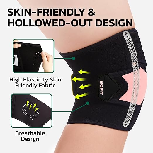 aoFIT Knee Brace for Men Women Knee Pain Meniscus Tear Arthritis Patella Dislocation Best Osteoarthritis Adjustable Compression with Memory Stabilizers for ACL MCL Breathable for Injury Recovery M