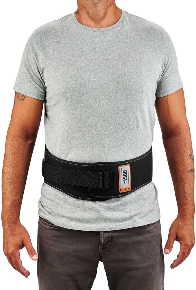 Ergodyne ProFlex 1500 Weight Lifters Style Back Support Belt, Medium, Black