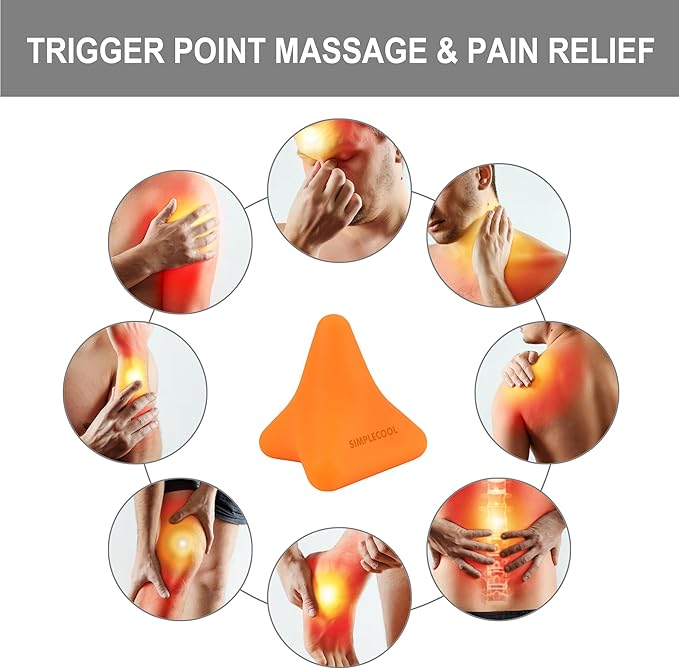 Manual Trigger Point Massage Tool. Small Massager Ball for Deep Tissue Myofascial Release Physical Therapy Plantar Fasciitis Pain Relief Muscle Knot Psoas Hip Flexor Iliacus Release 3×2.6″(Orange)