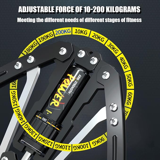 Arm Exercise Equipment Chest Workout - Hydraulic Power Twister 10 Gears Adjustable 22-440lbs,Thick Steel Wear-Resistant, Non-Slip Handle PU Rubber, Workout Equipment Home Gym for Men and Women