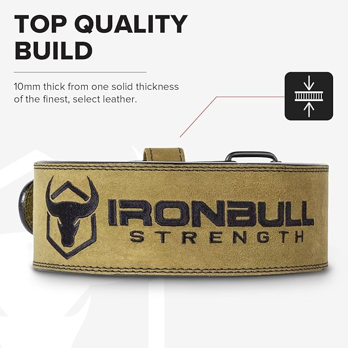 Powerlifting Belt - IPF Approved – Weight Lifting Belt 10mm - Prong Weightlifting Belt for Squats, Deadlift, and Bench Press – Lifting Belt Leather 4in for Men and Women – Back Brace for Gym, Workout, Strength Training, Strongmen & Power Lift