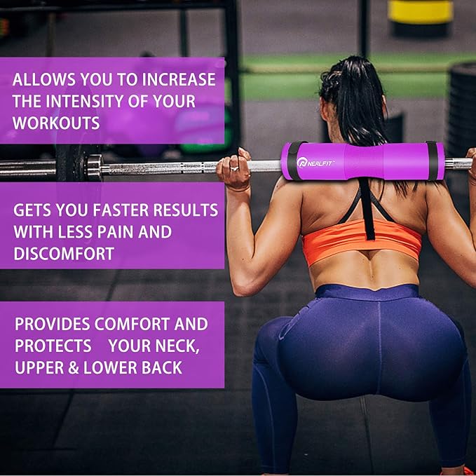 Barbell Pad Squat Pad for Squats—Squat Bar Pad—Great for Weightlifting,Lunges and Hip Thrusts—Foam Sponge Pad—Fit Standard and Olympic Bars Perfectly