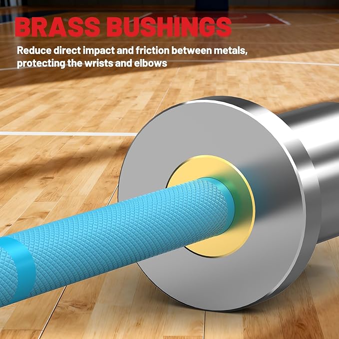 PAPABABE 5LB Mini Barbell Bar 4ft Technique Training Barbell For Beginner Women kid 2-inch Plate Barbell for Home Gym Fitness