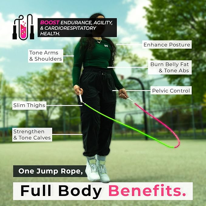 Beaded Jump Rope – Adjustable 10ft Skipping Rope for Women, Men & Kids, Beginner Friendly with Durable Weighted Beads, Shatterproof Handles, Tangle-Free for Cardio, Fitness, Freestyle & Home Workout