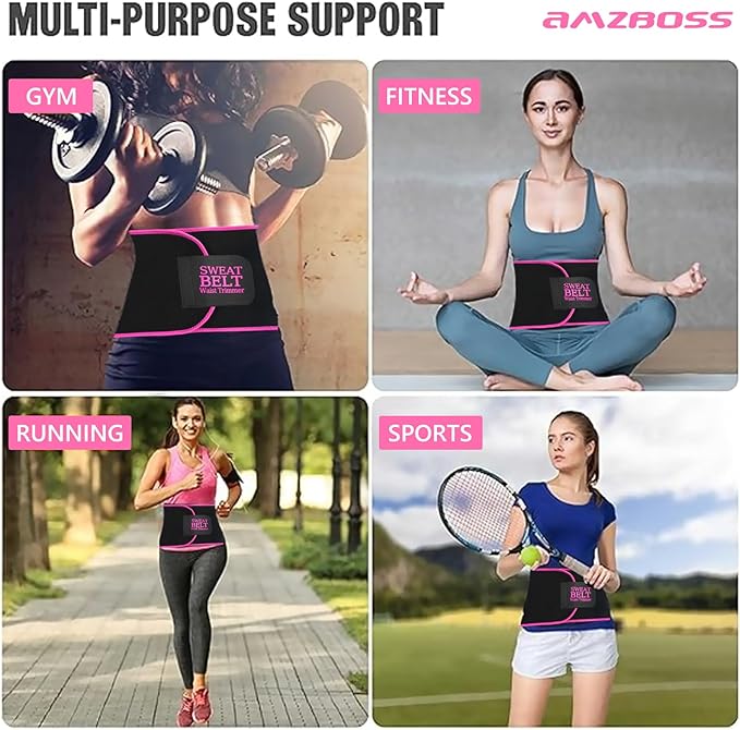 AMZBOSS Waist Trainer for Women Lower Belly Fat, Waist Sweat Band for Women, Belly Band Sweat Belt, Stomach Wrap, Body Shaper