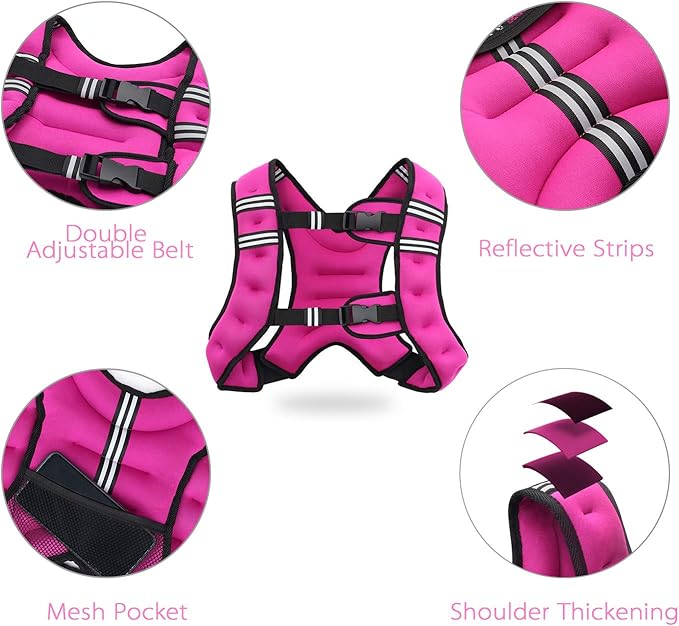 VIVITORY Weighted Vest Workout Equipment, 11lbs/18lbs Body Weight Vest for Men, Women, Strength Training, Running, Fitness, Muscle Building, Weight Loss, Weight lifting