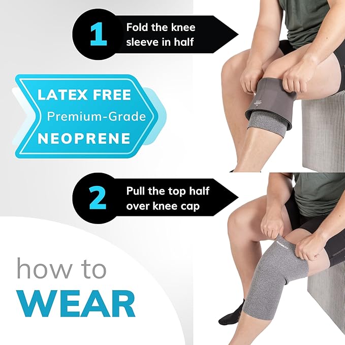 BraceAbility Plus Size Neoprene Knee Sleeve - Knee Compression Sleeve for Large Legs and Big Thighs, Arthritis Joint Pain and Support Knee Brace for Obese - Fits Men and Women (4XL - Gray)