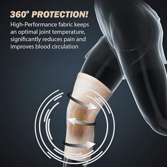POWERLIX Leg Sleeve - Best Knee Brace for Leg Pain for Men & Women Knee Support for Running, Basketball, Volleyball, Weightlifting, Gym, Workout, Sports Please Check Sizing Chart
