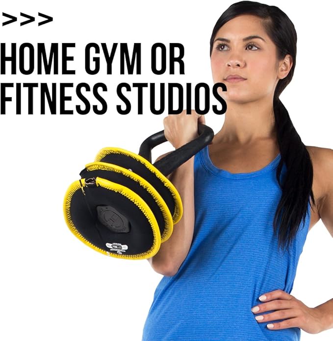 Hyperwear SoftBell Adjustable Kettlebell Set - Soft, Vinyl-Coated Weight Plates with Rubber Base - Versatile Home Gym Equipment - Compatible with SoftBell Barbell & Dumbbell