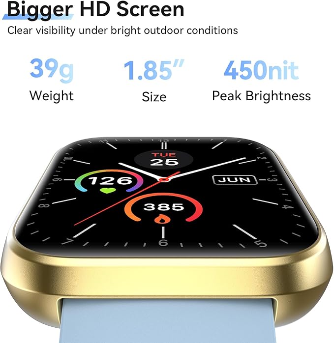 Smart Watches for Women (Android/iPhones), 120+ Sport Modes Fitness Tracker Watch with SpO2/Heart Rate Monitor, Steps/Sleep Tracker, 1.85" HD Smart Watch with Bluetooth Calls/Messages, 3ATM waterproof
