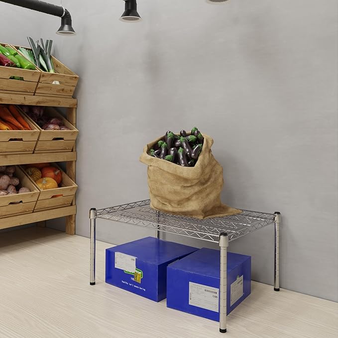 21''W x 30''L x 14''H Chrome Plated Wire Dunnage Rack | Off The Floor Storage