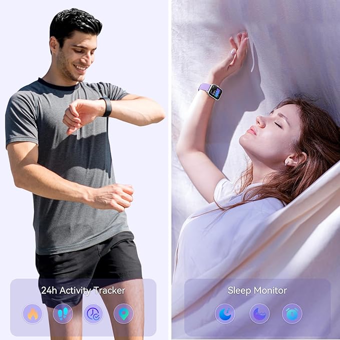 Smart Watch for Men Women Android & iPhone, Alexa Built-in, IP68 Waterproof Fitness Tracker with Bluetooth Call (Answer/Make), 1.8" Smartwatch with Heart Rate/SpO2/Sleep Monitor, 110+ Sports Mode