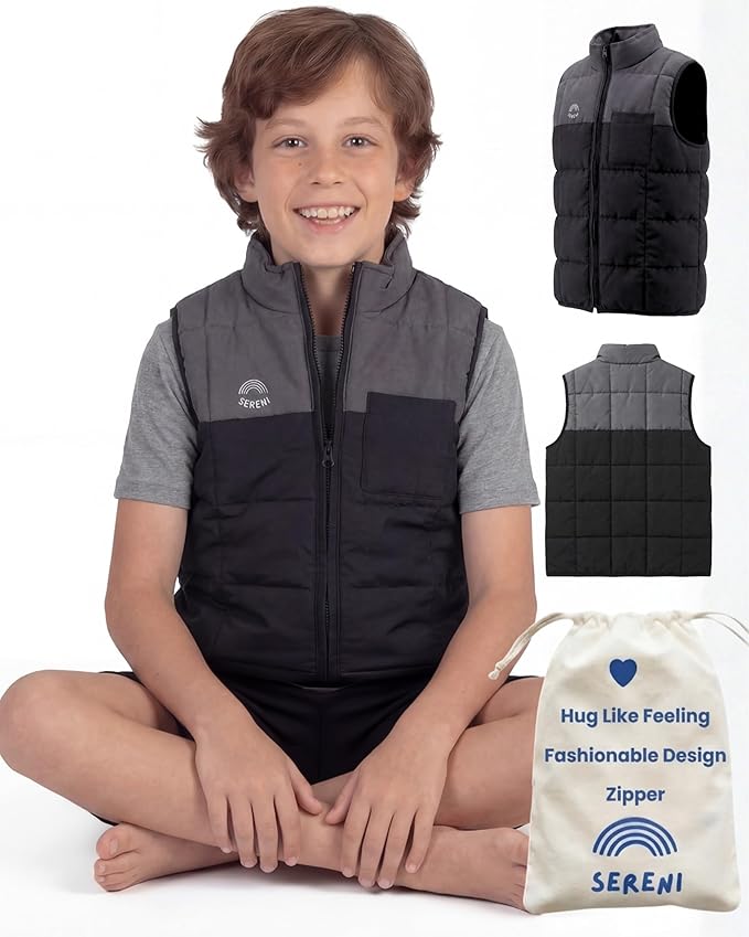 Sereni Weighted Calming Vest for Kids, Therapy Compression Vest, Sensory for Emotional Regulation