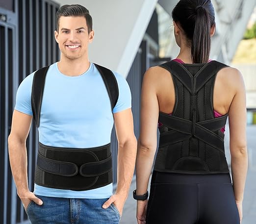 PAZAPO Posture Corrector for Men and Women - Back Brace Full Back Support Straightener for Hunchback - Upper and Lower Lumbar to Relieve,X-Large(37-42 Inches)
