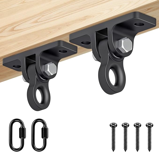 Dolibest Heavy Duty Swing Hangers, Porch Swing Hanging Kit, One-Piece Design Base, Swing Set Hardware with Wood Screws for Playground, Porch, Wooden Sets, Indoor & Outdoor Use (2Pack)