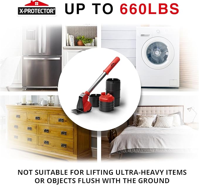 X-Protector Furniture Lifter Tool - Premium Furniture Jack Lifter Tool to Lift Furniture Easily - Appliance Lifter with 8.5" Adjustable Height - Ideal Jack to Lift Furniture Easily with Minimal Effort