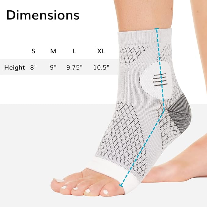 BraceAbility Neuropathy Socks (3 Pairs) - Multipack Peripheral Compression Diabetic Toeless Foot Sleeves for Nerve Damage in Feet, Ankle Gout, Plantar Fasciitis Relief for Men and Women (XL - Gray)