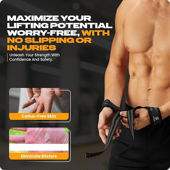 Special Essentials Wrist Straps for Weightlifting and Weightlifting Wrist Wraps for Men & Women (2 Pair Bundle) Premium Padded Neoprene - Gym Lifting Straps