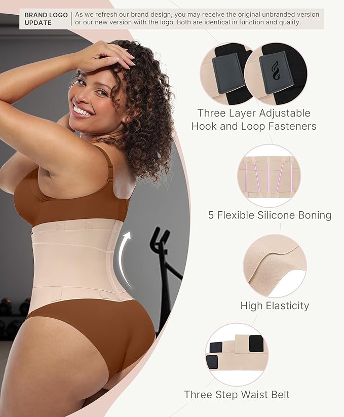 FeelinGirl Waist Trainer Belt Waist Cincher Trimmer Ab Belt Tummy Control Body Shaper with Triple Wrap Women and Men