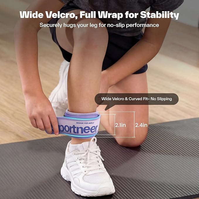 Sportneer Ankle Weights 0.5/1/2/3/5 LBS 1 Pair Wrist Leg Arm Weights for Women Men Kids Child with Adjustable Straps, Strength Weighted for Jogging Running Walking Fitness Gym Workout