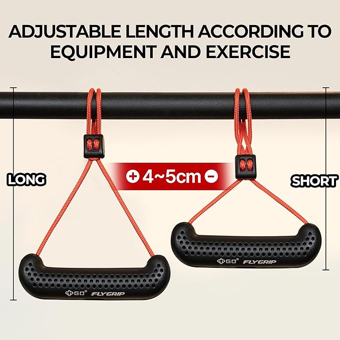 GD Fly Grip Pull Up Handles for Neutral Grip & LAT Pull Down Attachments – Perfect Grips for T-bar Row, D Handle Cable Attachment, Gym Equipment