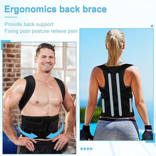 PAZAPO Posture Corrector for Men&Women - Back Brace for Lumbar Support and Upright - Breathable Back Straightener Back Corrector(Small(24-29 Inches))