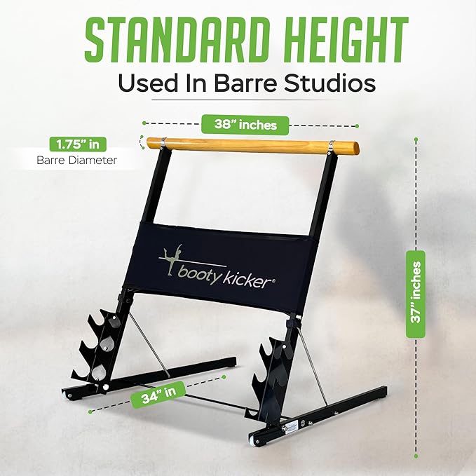 Portable Folding Exercise Bar for Barre, Balance and Ballet Home Workouts, Strong Freestanding Stable Design