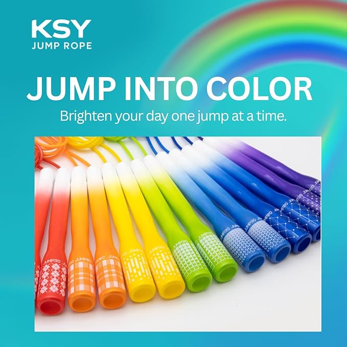 Jump Rope for Women (Rainbow Series) – Adjustable Cardio Rope for Women’s Fitness & Home Workouts | Soft-Grip Handles, Smooth PVC Cable, Lightweight Design | Made in Korea