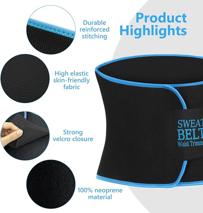 AMZBOSS Waist Trainer for Women Lower Belly Fat, Waist Sweat Band for Women, Belly Band Sweat Belt, Stomach Wrap, Body Shaper