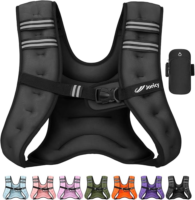 Weighted Vest Woman 5lb/8lb/10lb/12lb/15lb/20lb/25lb/30lb Weight Vest for Women Men, Rucking Vests with Reflective Stripe for Running Workout Walking Strength Training Weight Loss Fitness Weightlifting