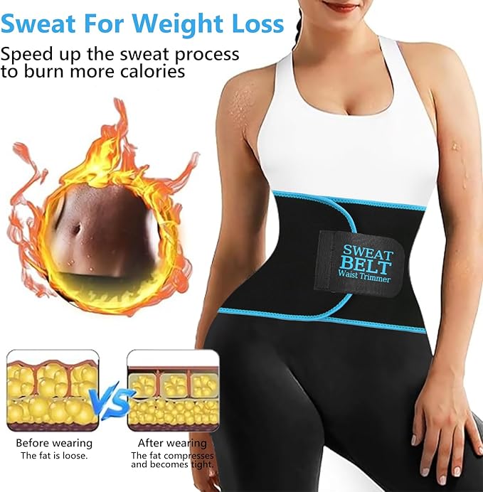 AMZBOSS Waist Trainer for Women Lower Belly Fat, Waist Sweat Band for Women, Belly Band Sweat Belt, Stomach Wrap, Body Shaper