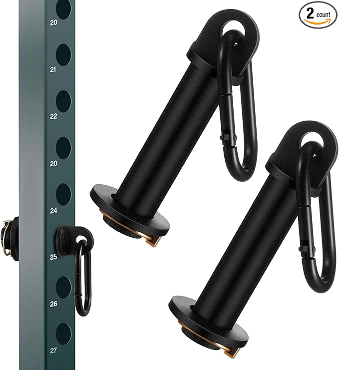 Lasnten 2 Pack Power Cage Squat Rack Home Gym Equipment Attachments Accessory Fits 3x3 Rack with 1" Hole for Power Strength Training Workouts