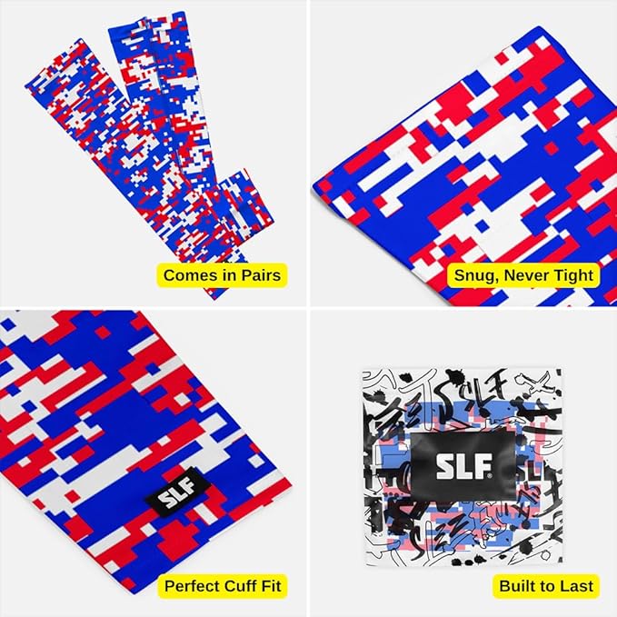 SLEEFS Arm Sleeves for Kids - Athletic Sports Sleeve for Youth Boys and Girls - UV Protection - Football Baseball Basketball