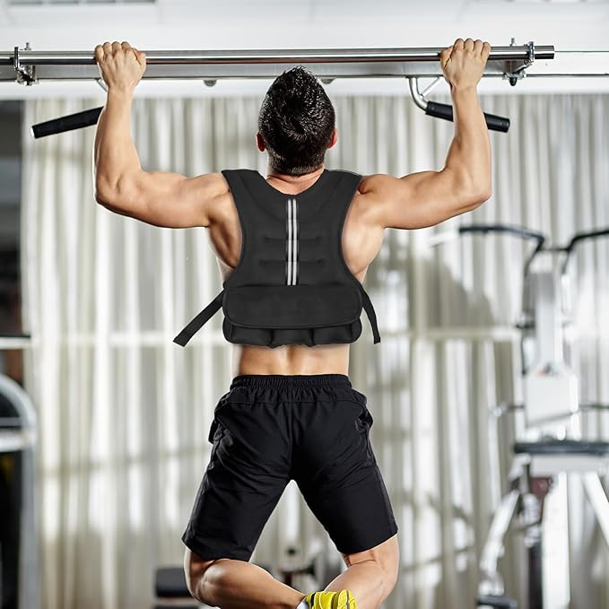 Henkelion Adjustable Weighted Vest for Men Women Weights Included, 4-10lbs/11-20lbs Body Weight Vests Adjustable for Running, Training Workout, Jogging, Walking
