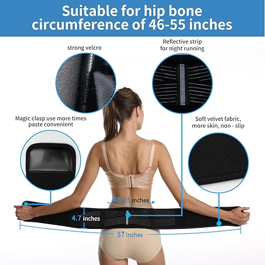 SUNFATT Sacroiliac SI Joint Belt for Women,Hip Brace for Women and Men Pain Relief & Stabilization,Plus Size Lower Back Support for Sciatica,Pelvis,SI Joint & Hip Pain (Fits Hip 43"-57")